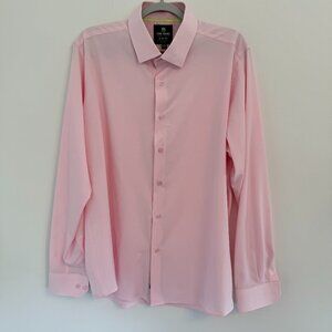 Tom Baine Performance Collection Pink Dress Shirt XXL Slim Fit ✨